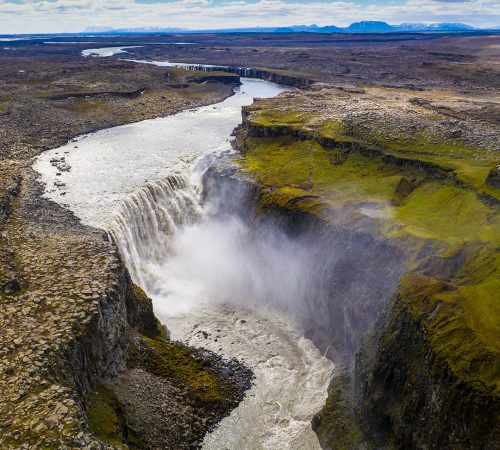 Dettifoss Waterfall Aerial Visit North Iceland 38